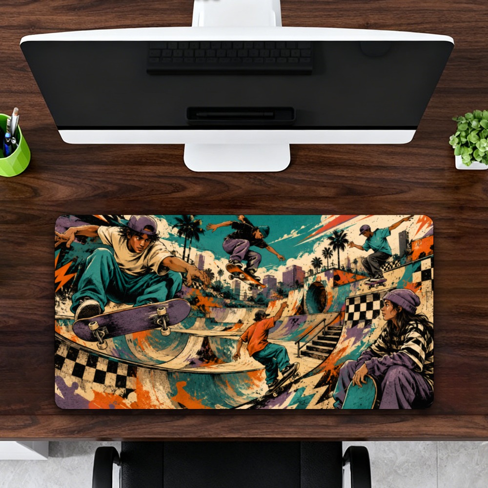 Retro Gaming Xl - Cool street skateboarding park table mat