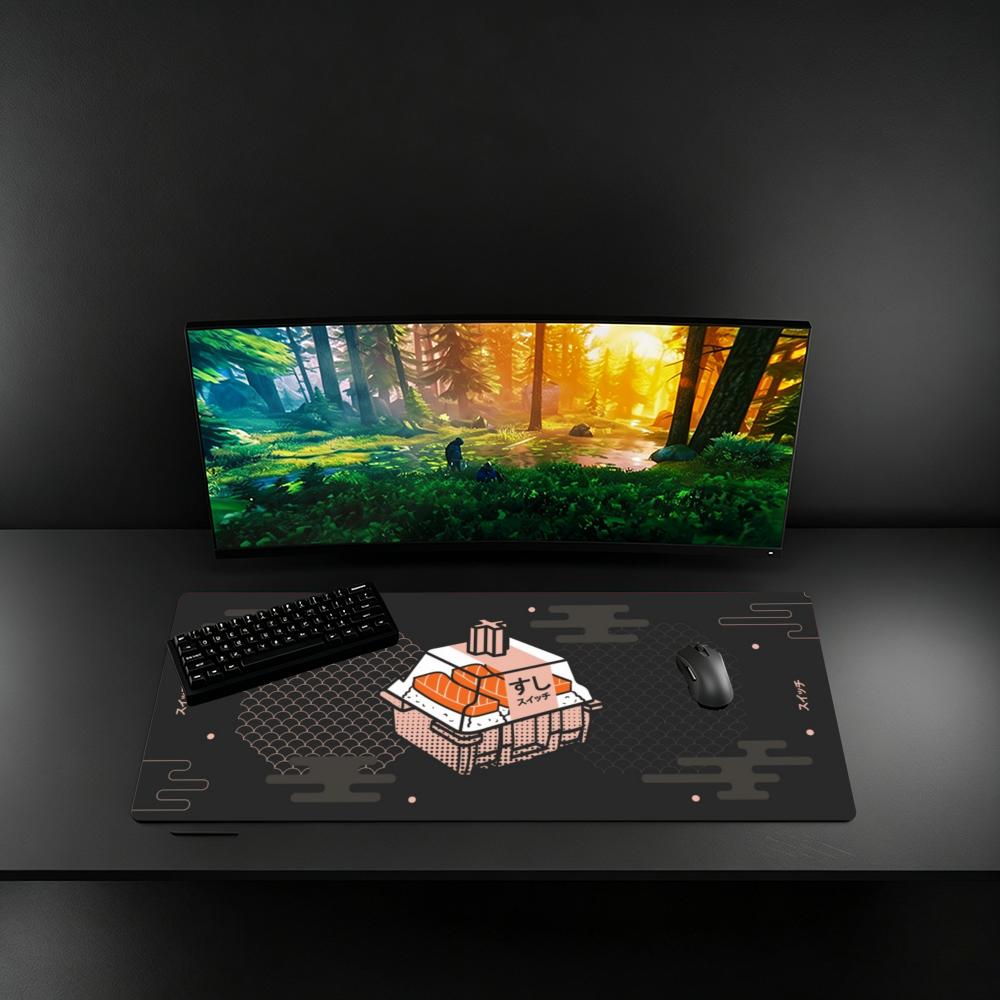 Retro Gaming Xl - Large XL Deskmat Japanese Salmon Sushi