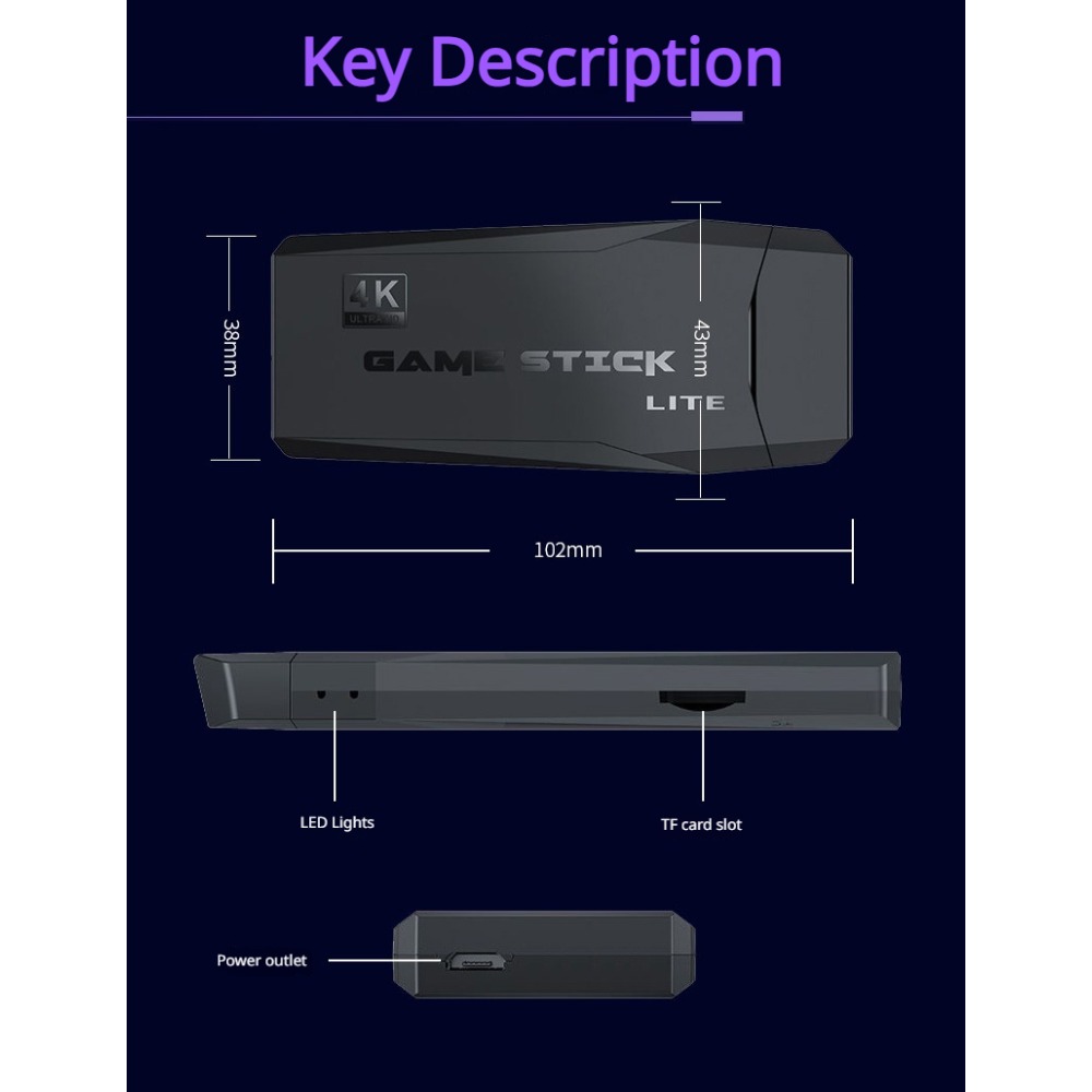 Portable 4K Retro Game Stick C - Retro Gaming La 评论和价格