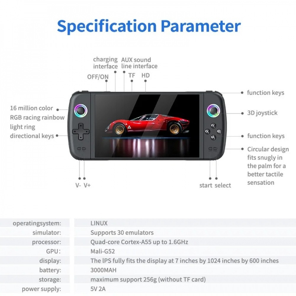 M27 7 Inch IPS Screen Handheld - Retro Gaming Kit 评论和价格