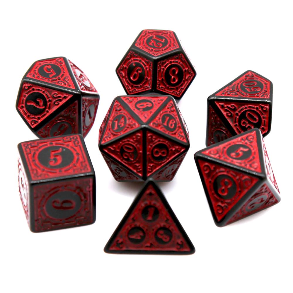 7Pcs Black Red Acrylic Polyhed - Retro Gaming Kit 评论和价格